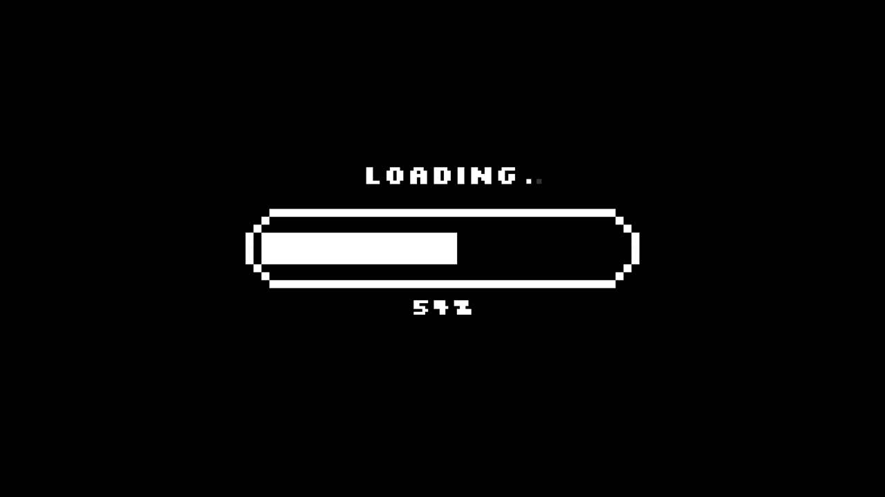 Pixel Art Loading Bar Animation with Percentage Progress