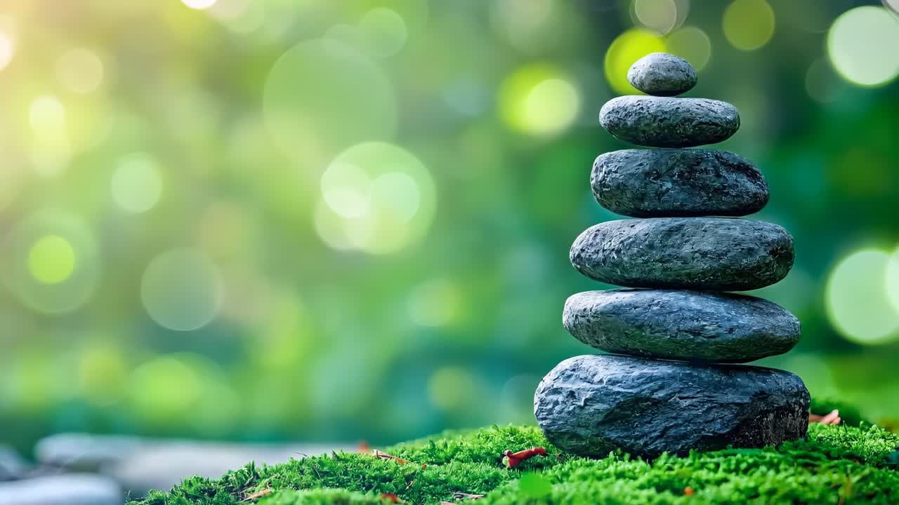 모스가 인 바위 꼭대기에 앉아 있는 바위 어리