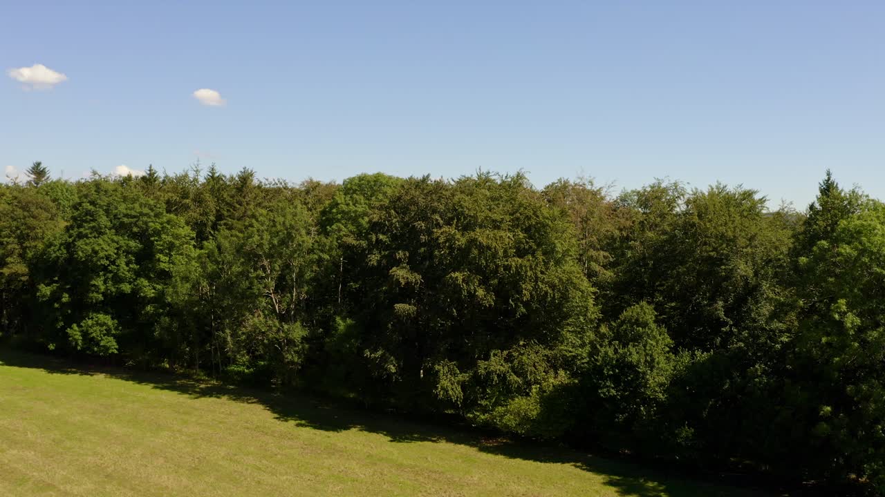 Unveiling drone shot to discover the beauty of the recreation area Swabian Alb, representing the town called Albstadt