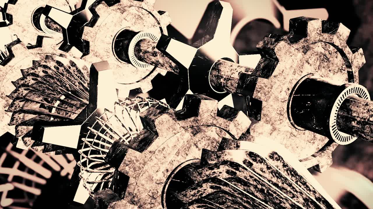 녹은 기어의 클로즈업