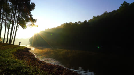 Amanecer-De-La-Mañana-En-Pang-Oung,-Mae-Hong-Son-Tailandia