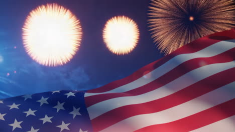 american flag and fireworks celebration