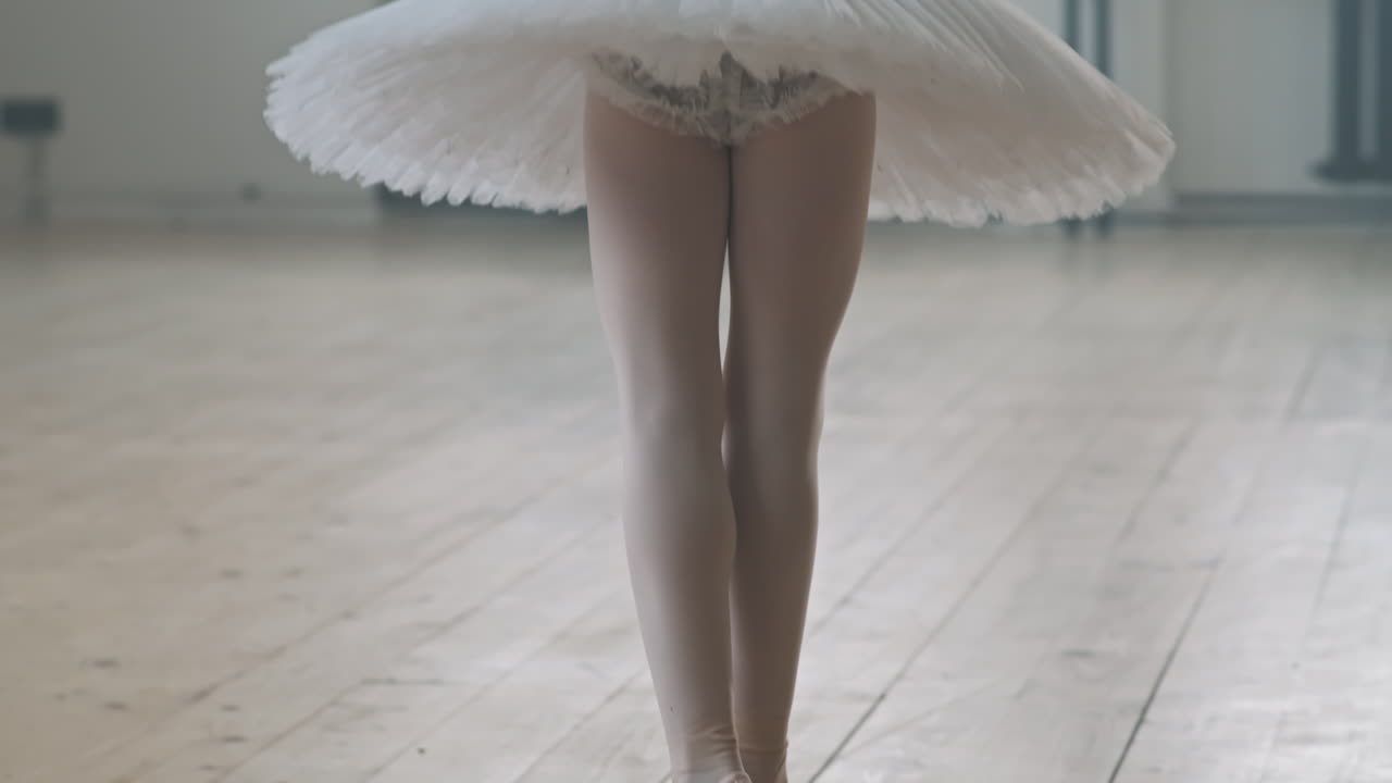 Beautiful Little Ballerina Dancing In Class