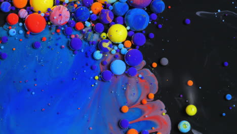 abstract fluid art with colorful bubbles