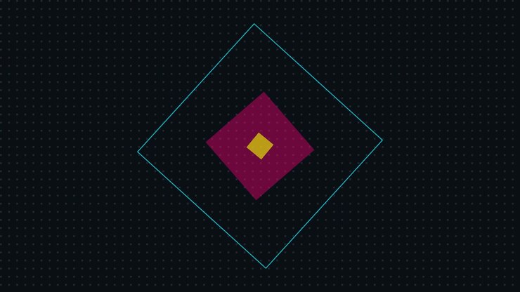 Abstract Motion Graphic with Rotating Geometric Shapes