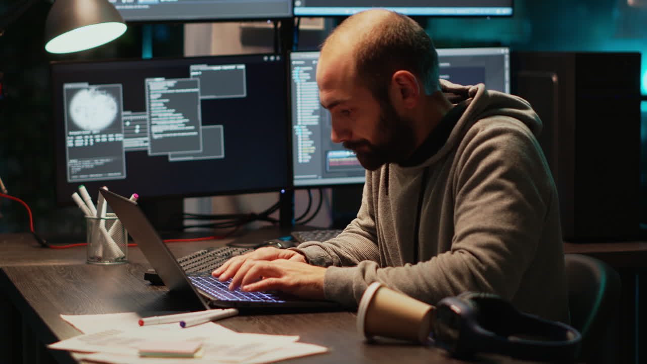 Man working on a computer at a desk