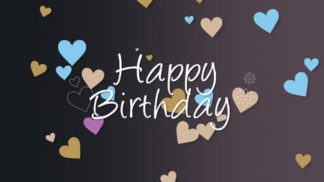 animated closeup happy birthday text on holiday background 31