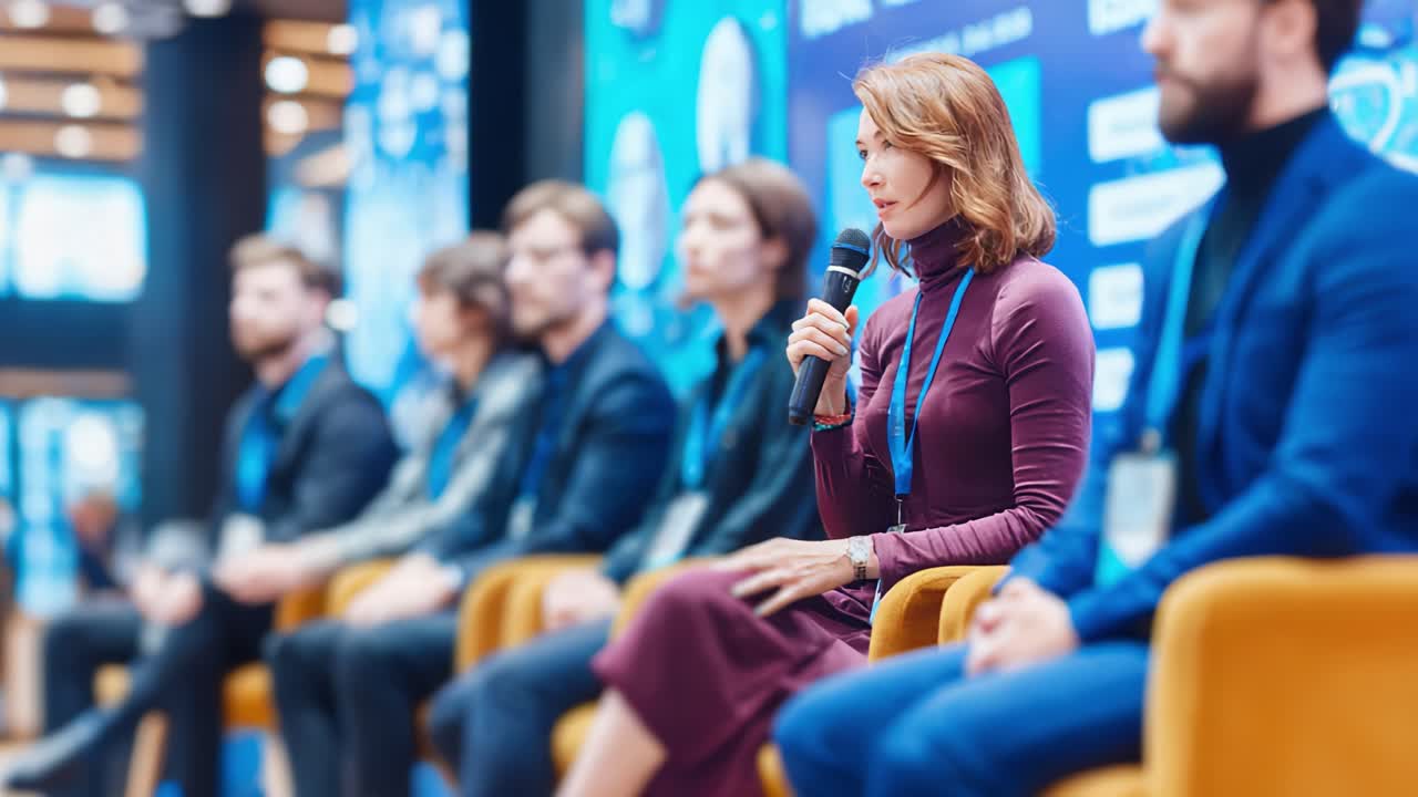 Fesselnde Podiumsdiskussion: Aufschlussreiche Perspektiven von Branchenexperten, die Wissen und Erfahrung in einem dynamischen Konferenzumfeld teilen.