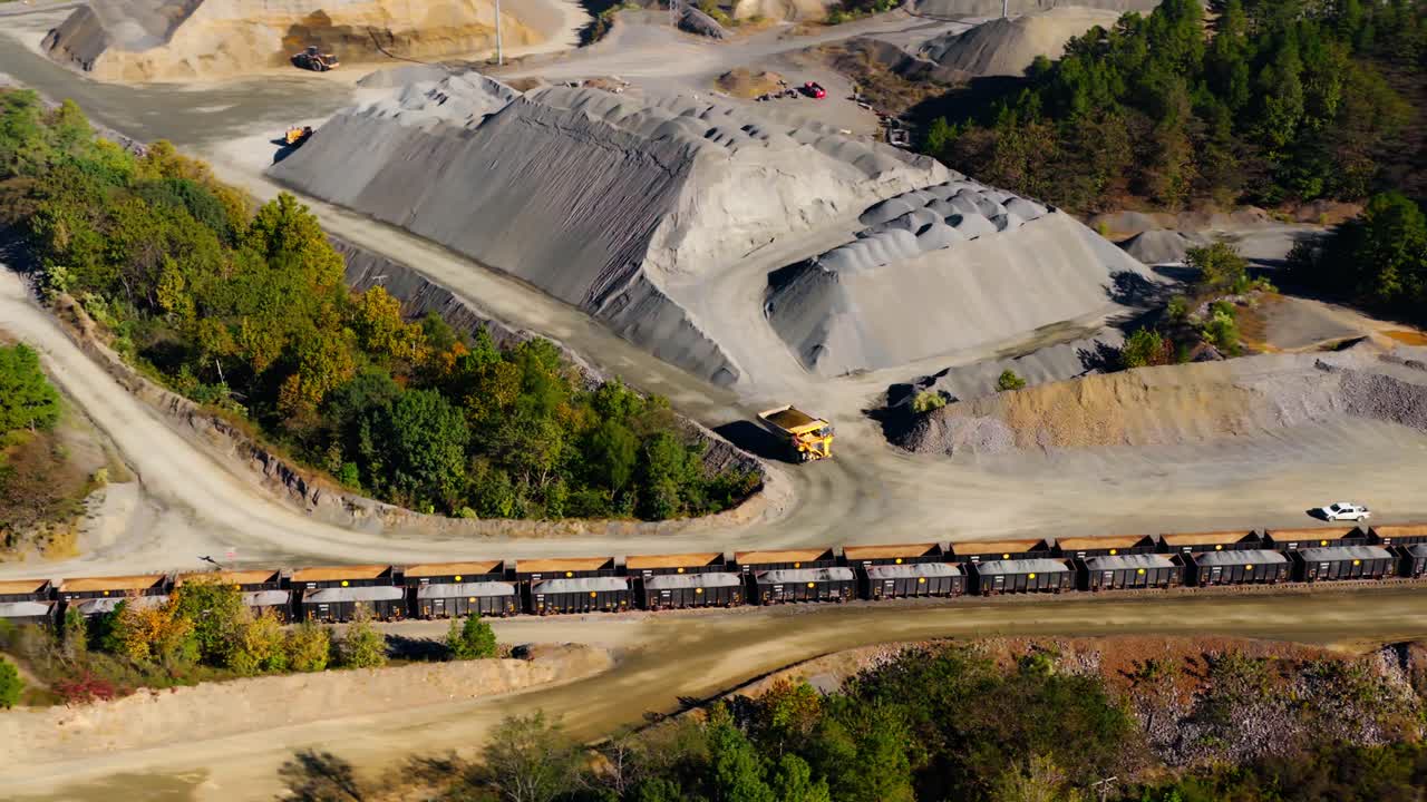 Jones Mill Quarry - Mining Quarry In Arkansas, USA - Aerial Drone Shot