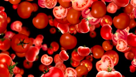 falling tomatoes background, with alpha channel, loop