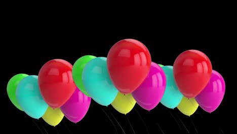globos sobre un fondo negro