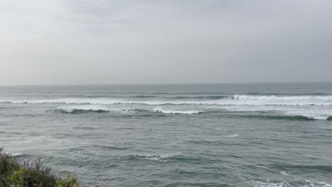 ocean view waves coastline wavy sea water cloudy sky portugal atlantic side