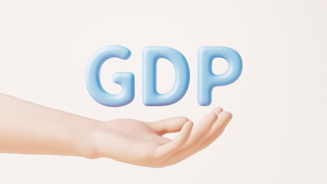 Loop animation of GPT fonts in a hand, 3d rendering.