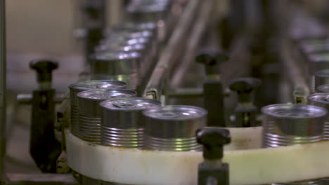 cans moving along the line at a food processing facility