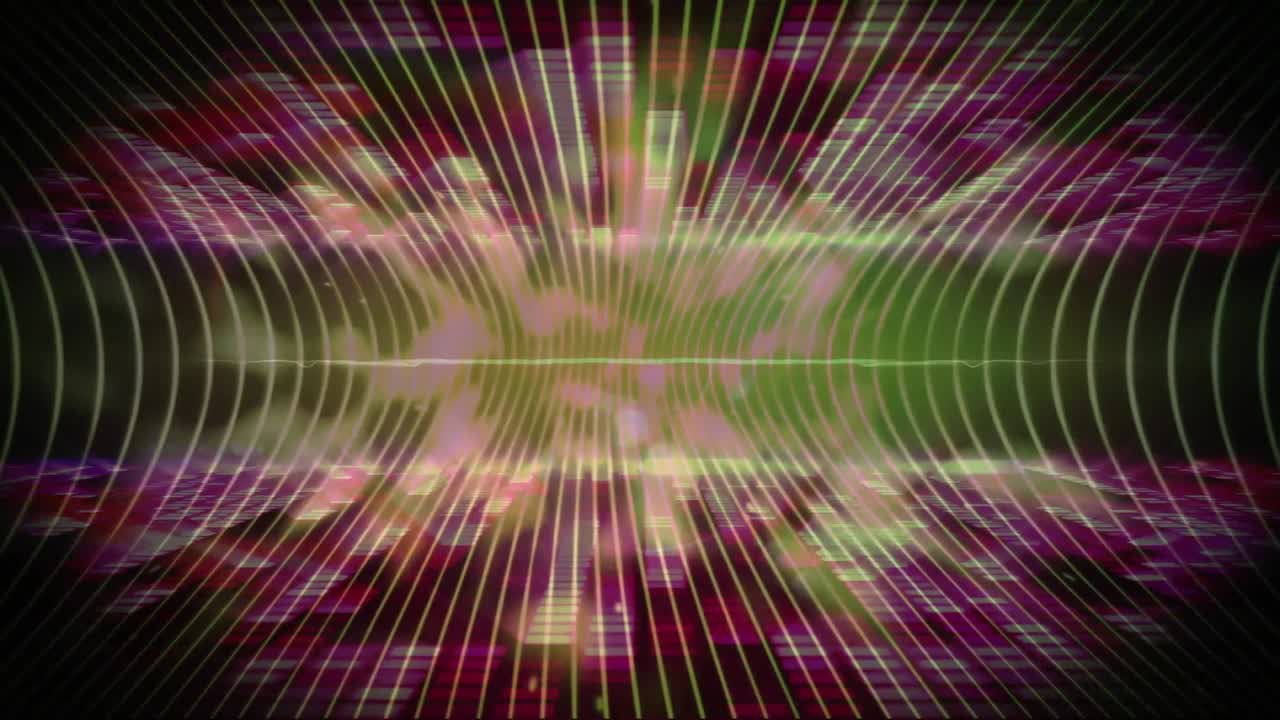 animazione di punti luminosi e tracce di luce con equalizzatore di musica grafica in movimento