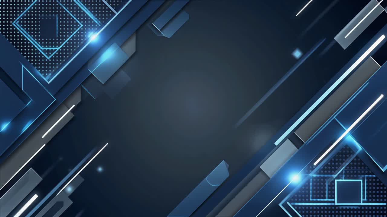 Abstract Geometric Technology Background with Moving Lines and Shapes