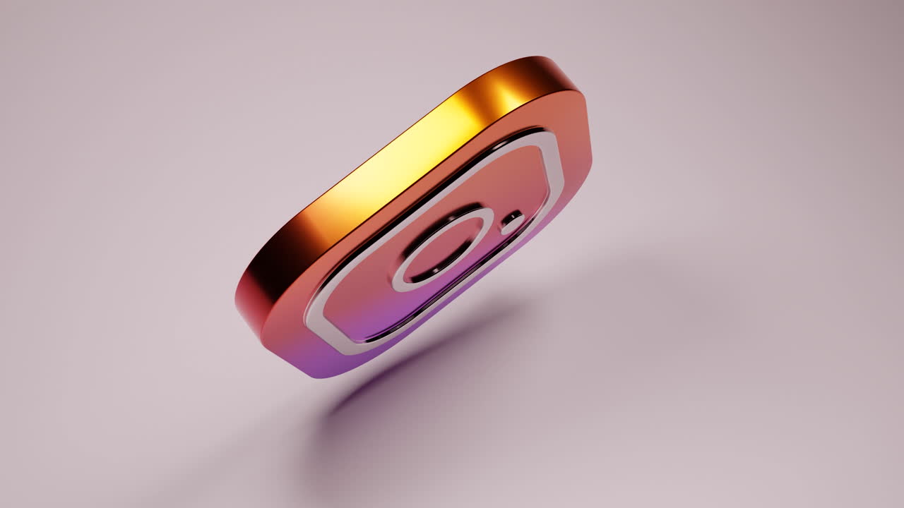Representación 3d del logo de instagram