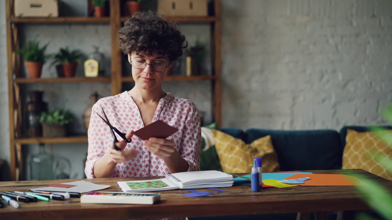 Woman doing paper craft
