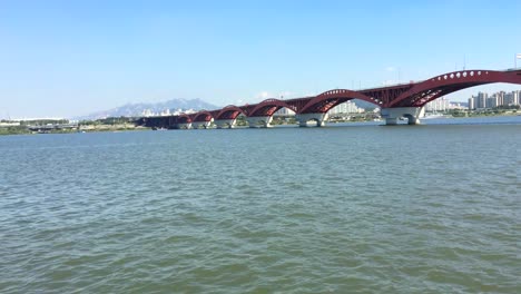 the han river flows under the seongsan bridge, yanghwa-dong, yeongdeungpo-gu, seoul, south korea