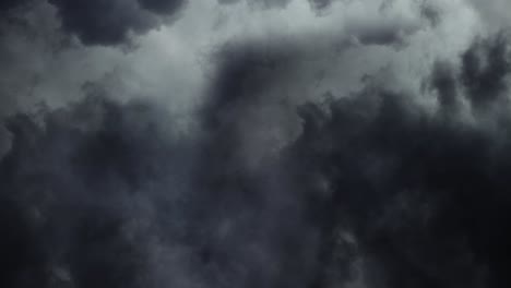 pov clouds above the sky with lightning striking 4k