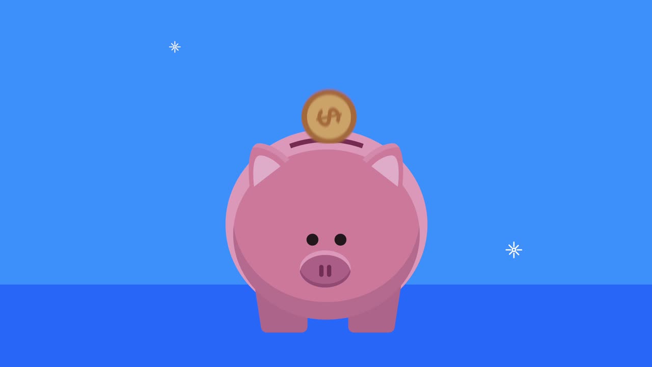 piggy savings financial money animation