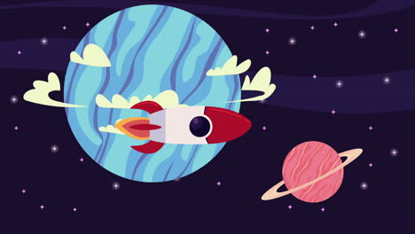 cohete espacial que explora planetas en el espacio exterior