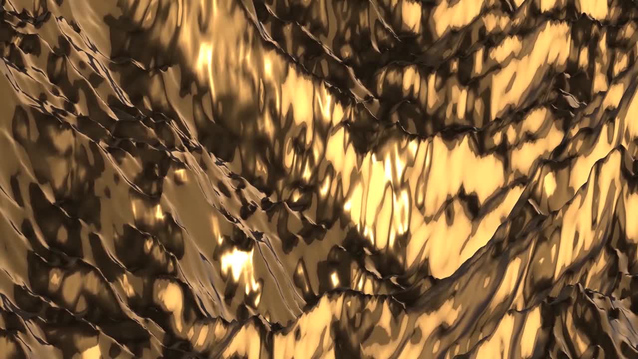 생성된 금색 컴퓨터로 만든 산악 지형 주위를 맴돌다