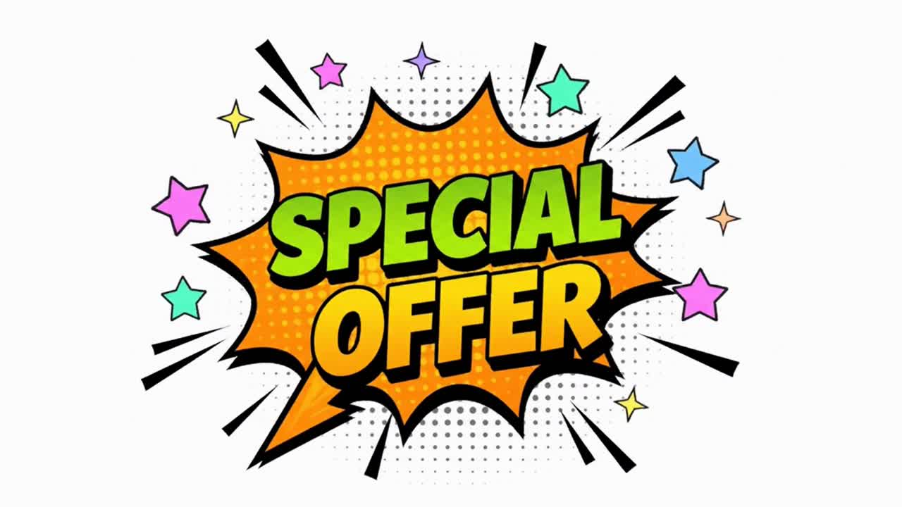 Annuncio di offerta speciale in stile fumetto Pop Art