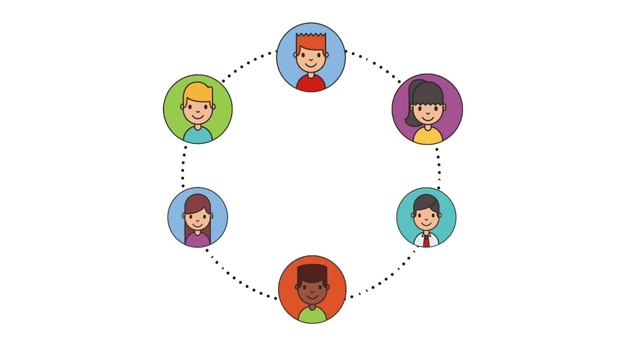 jóvenes personajes avatar trabajo en la red