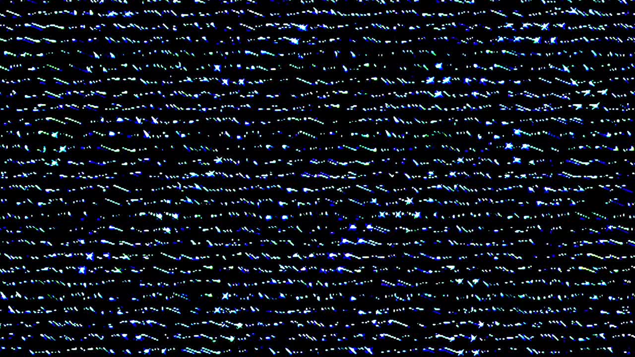 shining bright lines set blue wave motion, colorful, on black background