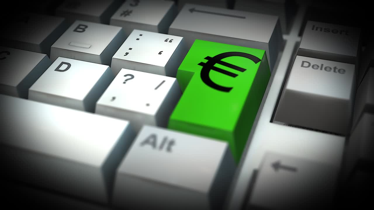 botón euro en el teclado de la computadora