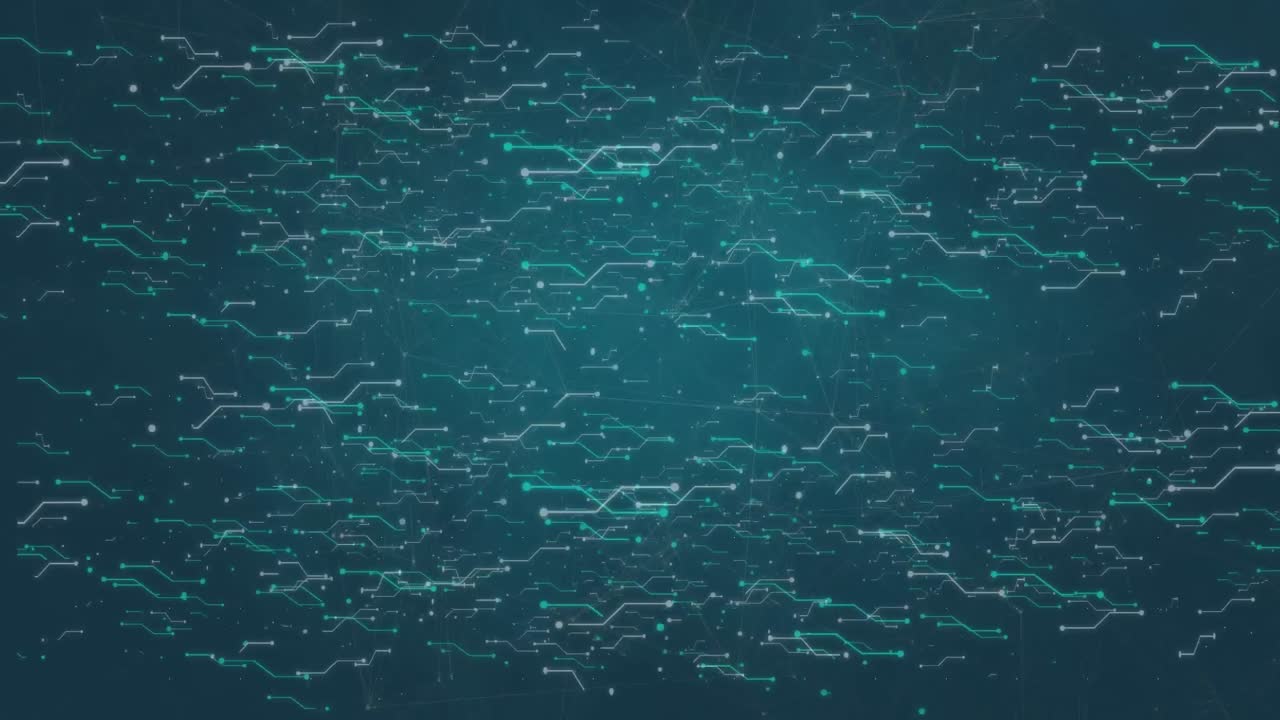Network of computer connections on blue background