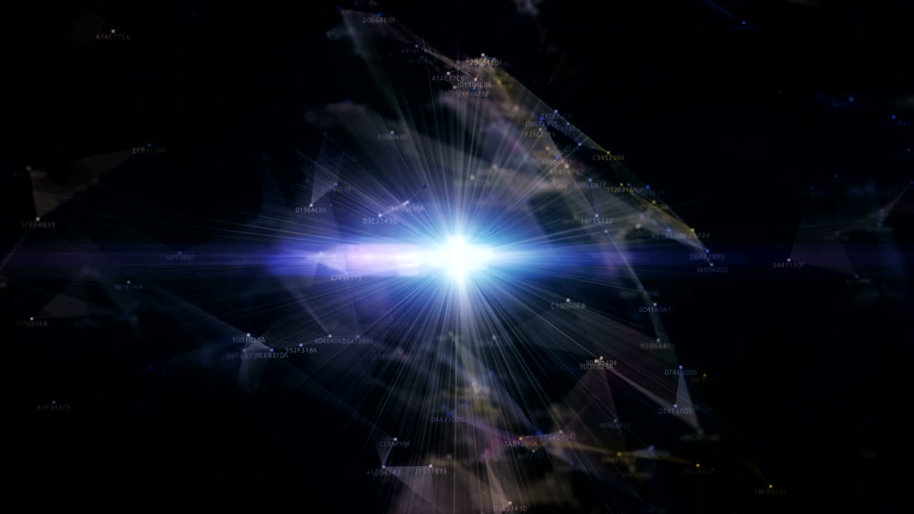 red de cadena de bloques y concepto de programación en el fondo tecnológico.