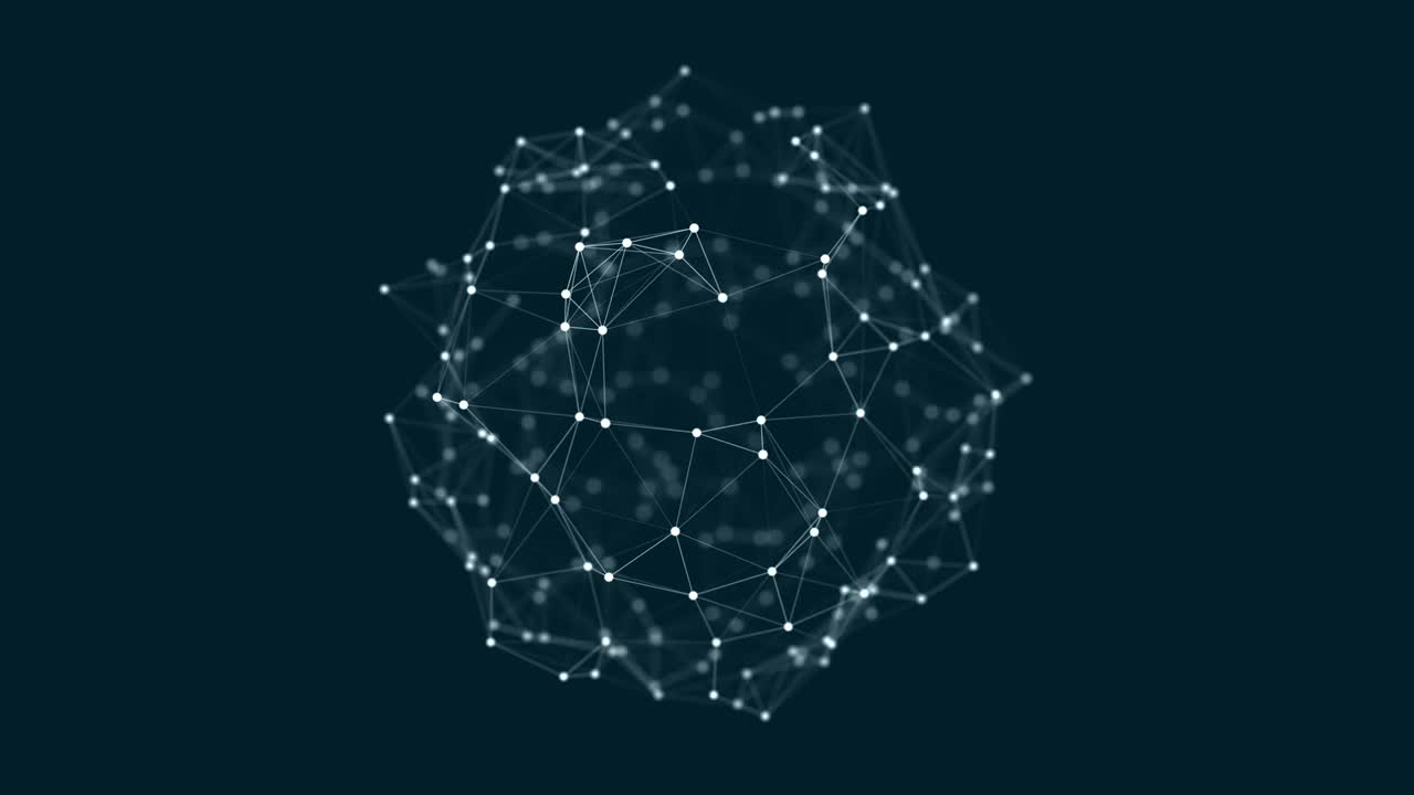 Sphere consisting of points and lines. Modern wireframe elements. Technology grid sphere. 3d rendering.