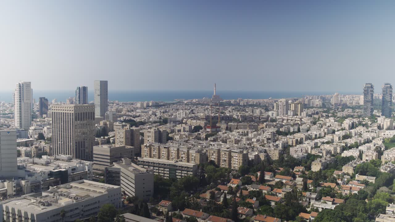 Panoramica sulla città di Tel Aviv, che mostra i suoi quartieri settentrionali
