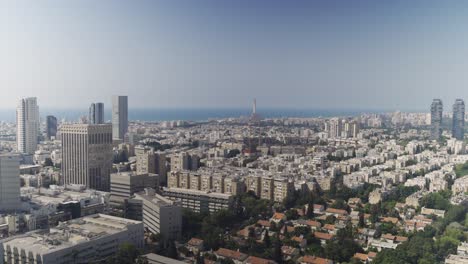 panorámica sobre la ciudad de tel aviv - mostrando sus barrios del norte