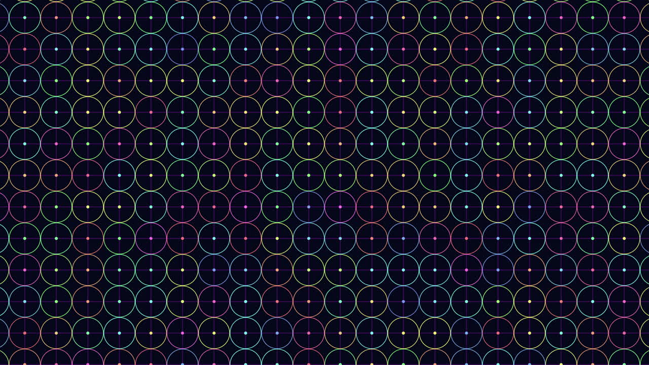 Dynamic black and purple spiral pattern with overlapping circles