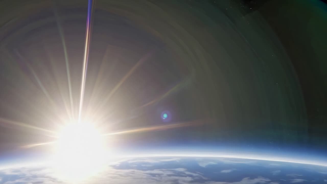 Восход солнца над Землей из космоса