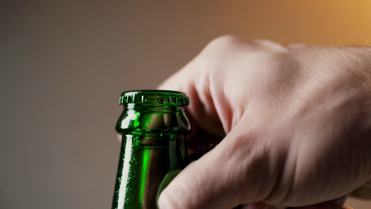 Opening a Green Beer Bottle