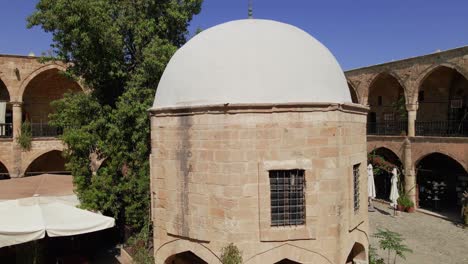 aerial great inn(büyük han) cervansarai in nicosia old town, north cyprus