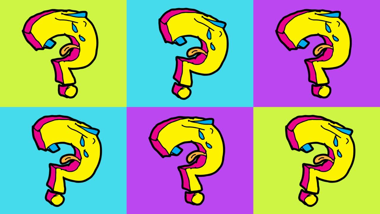kids drawing pop art seamless background with theme of question mark