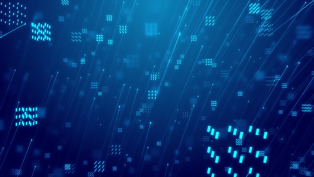 Geometric Lines and Dots: Digital Connection Nexus with Hi-Tech Data Flow