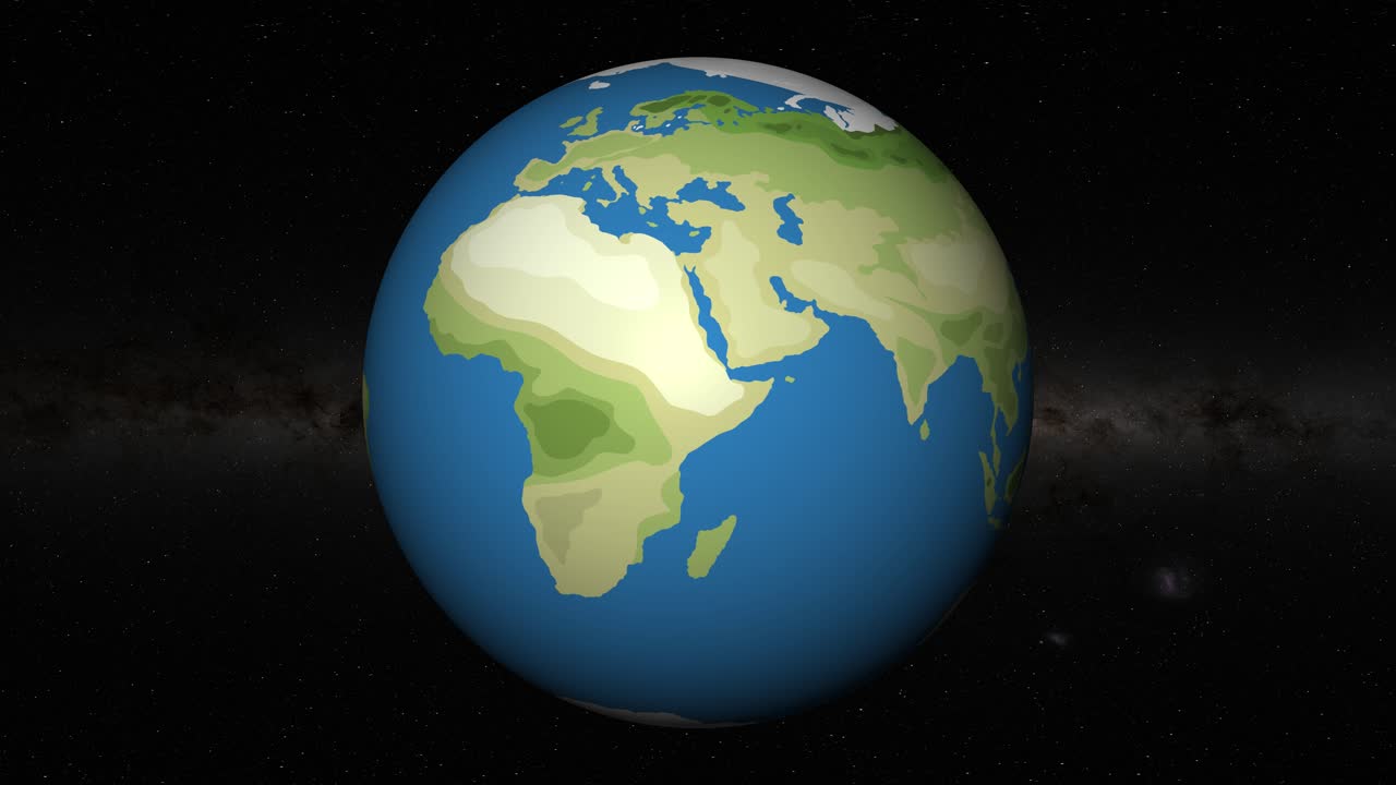 애니메이션은 회전하는 지구상에서 아디스아바바를 확대합니다.