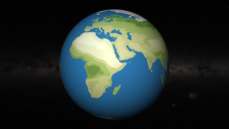 animation zooms into addis ababa on a rotating globe.