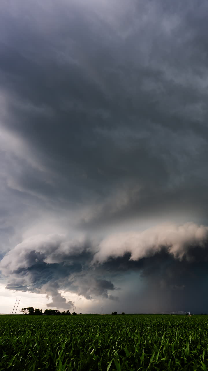 Stormfuld himmel med rullende skylag, der danner en dynamisk atmosfærisk bevægelse