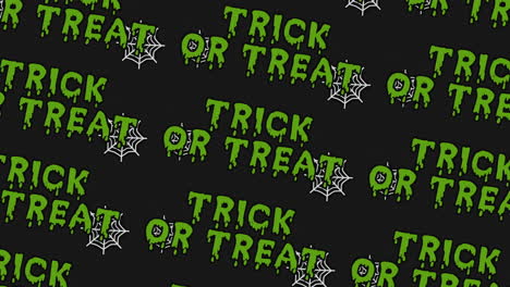 Green-Trick-Or-Treat-toxic-text-with-spiders-web-in-night
