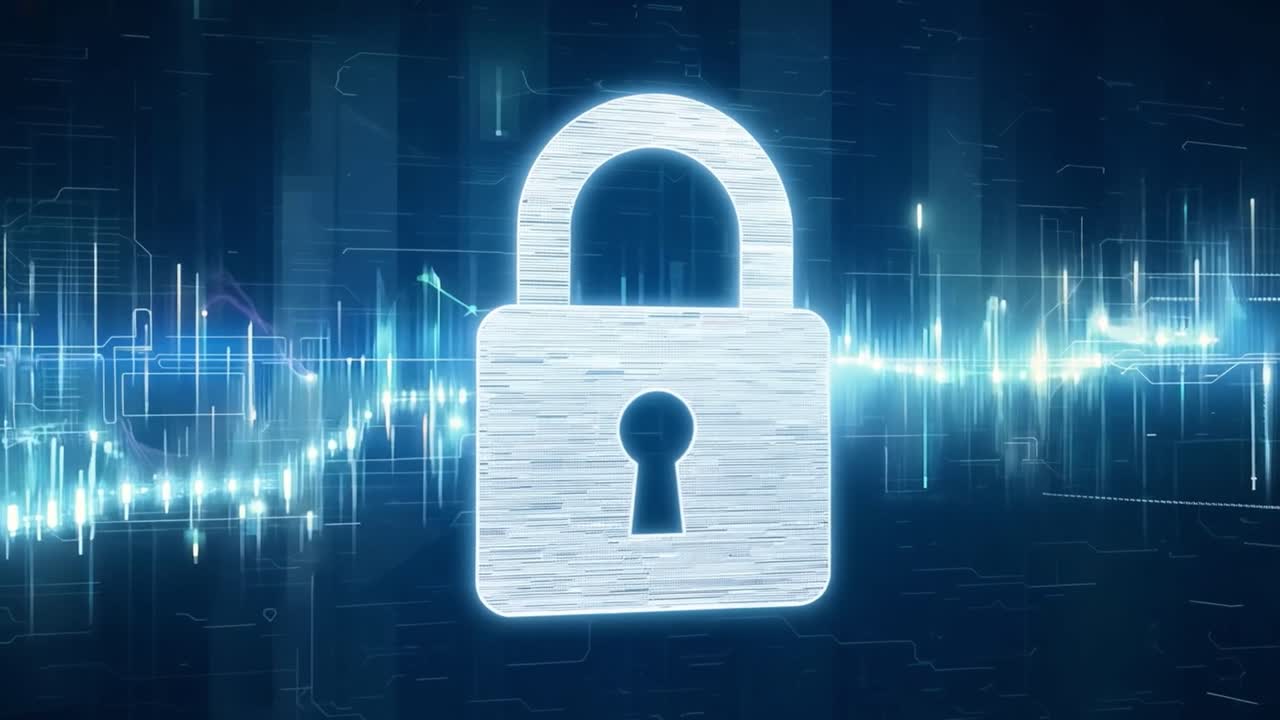 Digital Padlock Security Concept