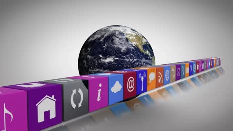 animación de iconos de las redes sociales en todo el mundo