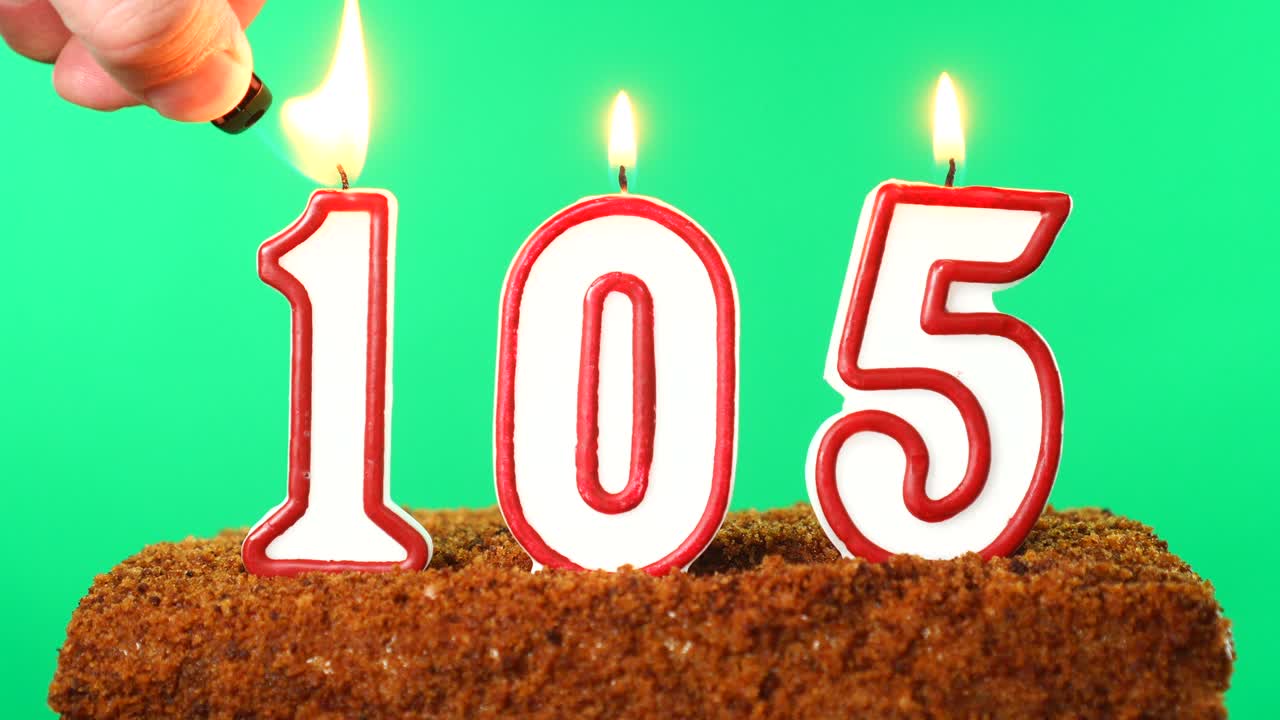 105번 불이 켜진 케이크, 크로마 키, 그린 스크린, 고립