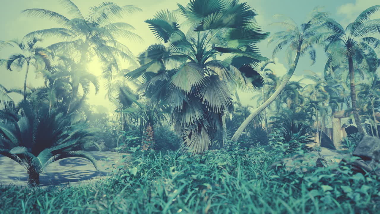 hojas verdes tropicales creativas concepto de primavera de la naturaleza